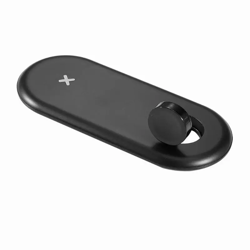 2 в 1, беспроводное зарядное устройство для iPhone XS Max iWatch, портативное многофункциональное зарядное устройство для смартфонов, док-станция для iWatch 1/2/3/4 - Цвет: Черный