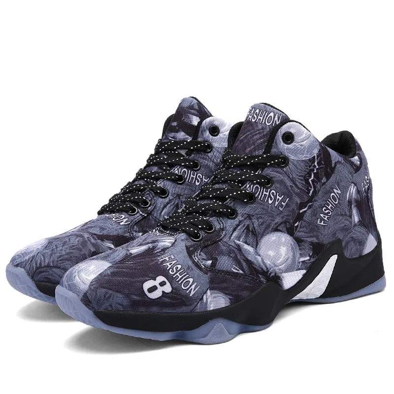 

New Style Men Low Top Anti-slip Basketball Shoes Korean-style Trend Wear-Resistant Athletic Shoes Teenager Outdoor Running Shoes
