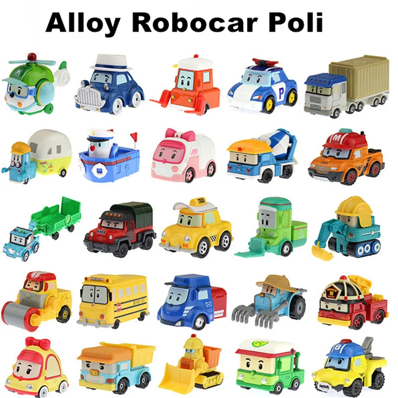 26 Styles Korea Kid Toys Robocar Poli Anba Roy Haley Cartoon Anime Metal Car Model Action Figures For Children Gift | Игрушки и хобби
