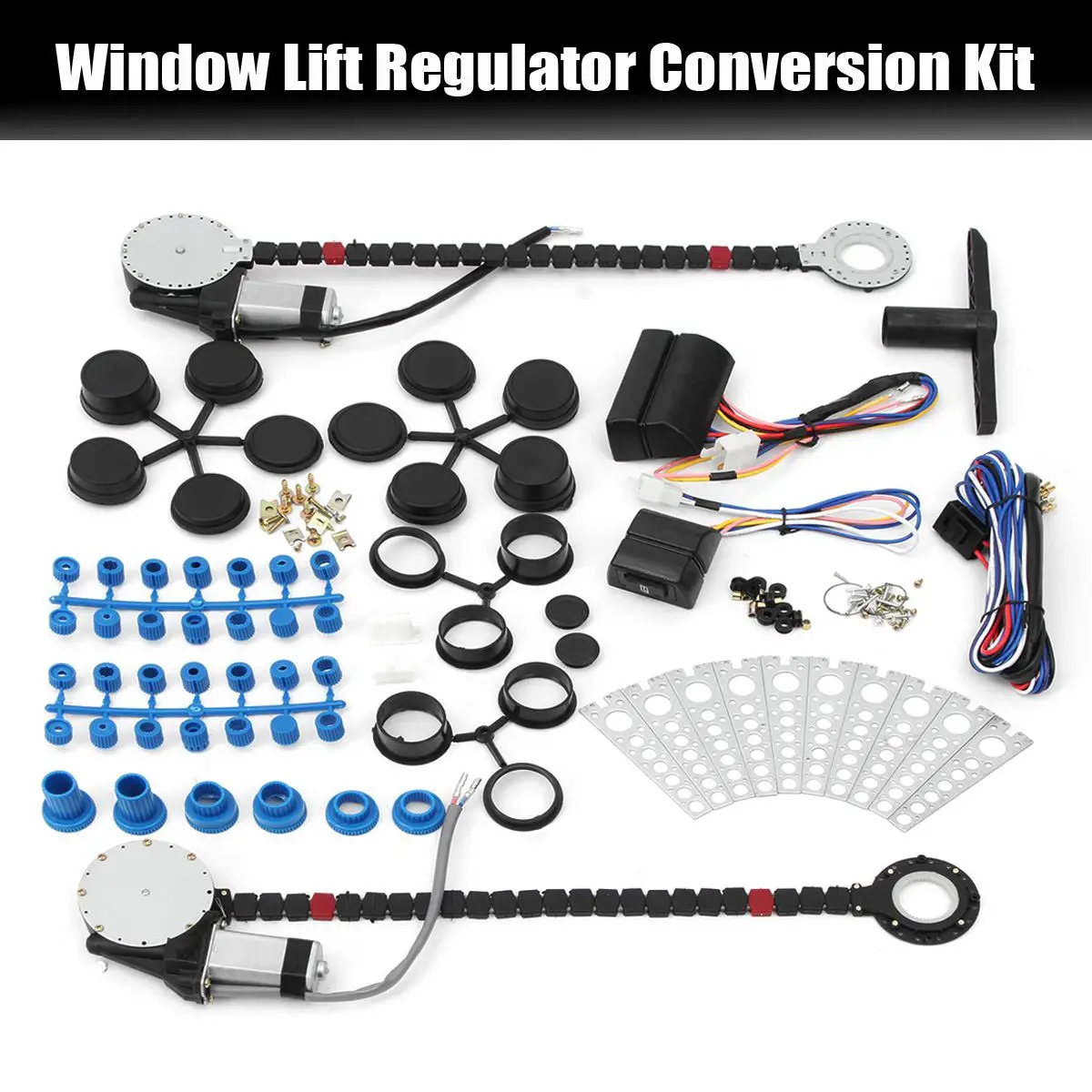  Universal Electric Car Power Window Lift Regulator Conversion Kit for 2 Door Car Truck SUV Window L