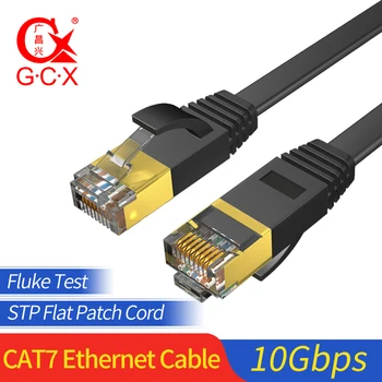 

GCX 10Gbps Cat7 Ethernet Cable STP 8P8C Flat Patch Cable RJ45 Internet Networking Lan Cord for PC Router Cat 7 Cable Network