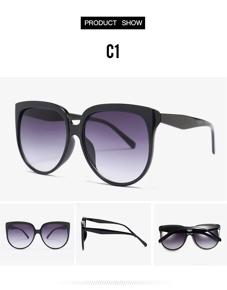 Большие солнцезащитные очки "кошачий глаз" для женщин, модные женские роскошные брендовые солнцезащитные очки, Женские винтажные солнцезащитные очки UV400