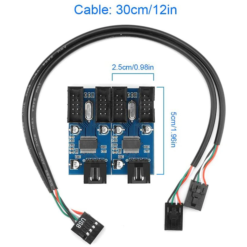 USB 2.0 HUB 1 to 2/4 Extension Splitter Cable for Motherboard USB 9 Pin Header Connector Description Image.This Product Can Be Found With The Tag Names 9 pin usb header male 1 4 female extension cabl, Motherboard usb header splitter, Usb motherboard 9pin extension