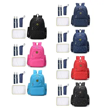 

Diaper Mummy Baby Care Nappy Organizer Backpack Large Capacity Travel Rucksack with Changing Pad Stroller Straps Shoulder Bag