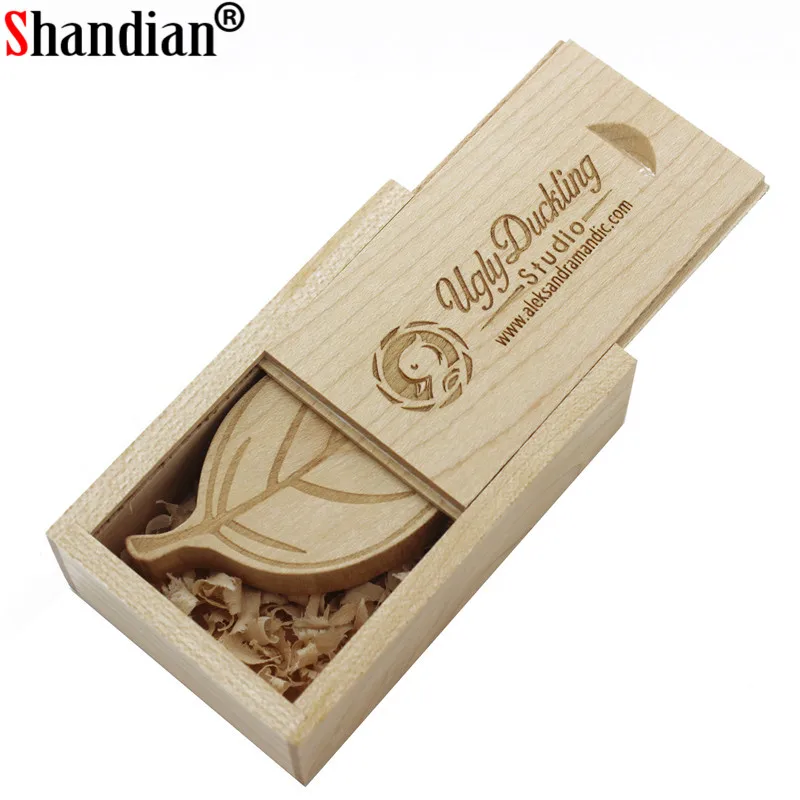 SHANDIAN Бесплатная логотип листья деревьев флеш диск USB 2 0 4GB/8GB/16GB/32GB/64GB 128GB флэш