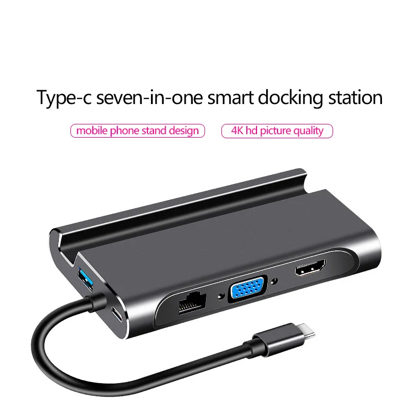 

USB C Dock Station Type c hdmi USB 3.0 HDMI VGA RJ45 USB Hub for Laptop Macbook Pro HP DELL Surface Lenovo Samsung dex station