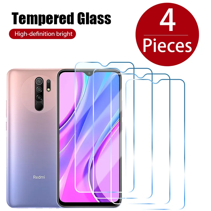 4pcs tempered glass for redmi note 10 Pro max 10s 10t protective 8t 8 7 6 5 5A Prime 4x 4 | Мобильные телефоны и