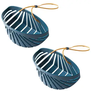

2pcs Plastic Sink Drains Hanging Basket Kitchen Soap Sponge Drain Rack Draining Basket Sink Drainer Organizer