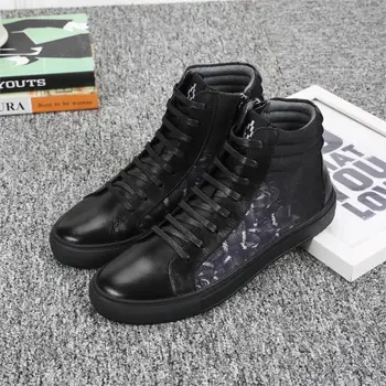 

New Men Shoes Boots Round Toe Soft-sole Stylish Sneaker Cowhide Black Brown Work Shoes Pointed Toe Ankle Genuine Leather Rubber