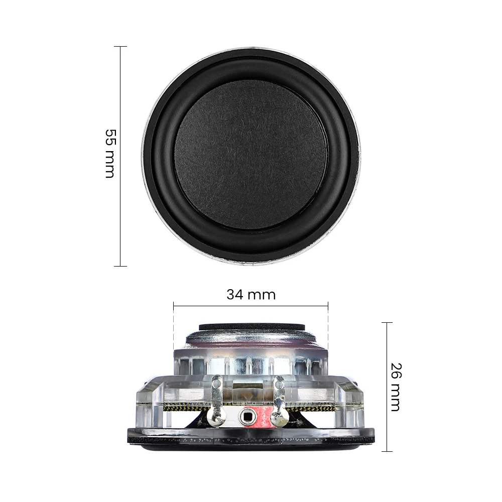 Computer Speakers Audio Speakers 2Pcs 2 Inch 55MM Full Range Frequency 4 Ohm 10W Hemp Fiber Basin Bass for Harman Karton