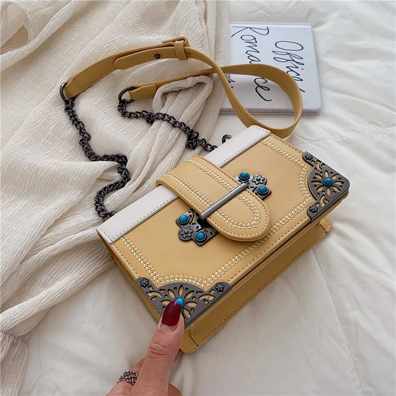 

CHIC Bag Women's 2019 New Style Korean-style Western Style Chain Square Sling Bag Summer Versitile Fashion Crossbody Bag