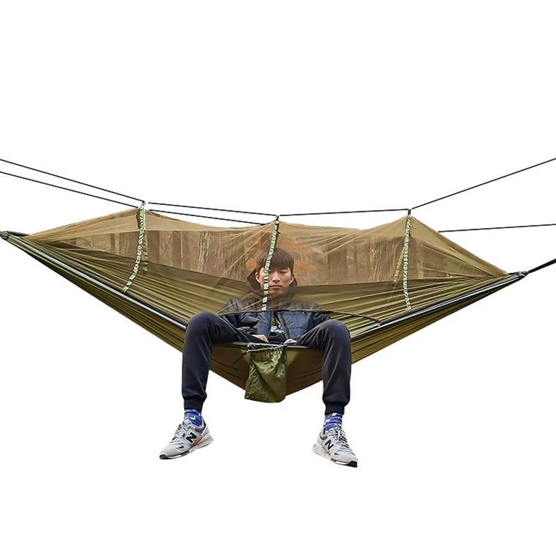 210T Nylon Outdoor Travel Camping Tent Hanging Hammock With Mosquito Net Awning Waterproof Lightweight Hanging Swing Canopy 