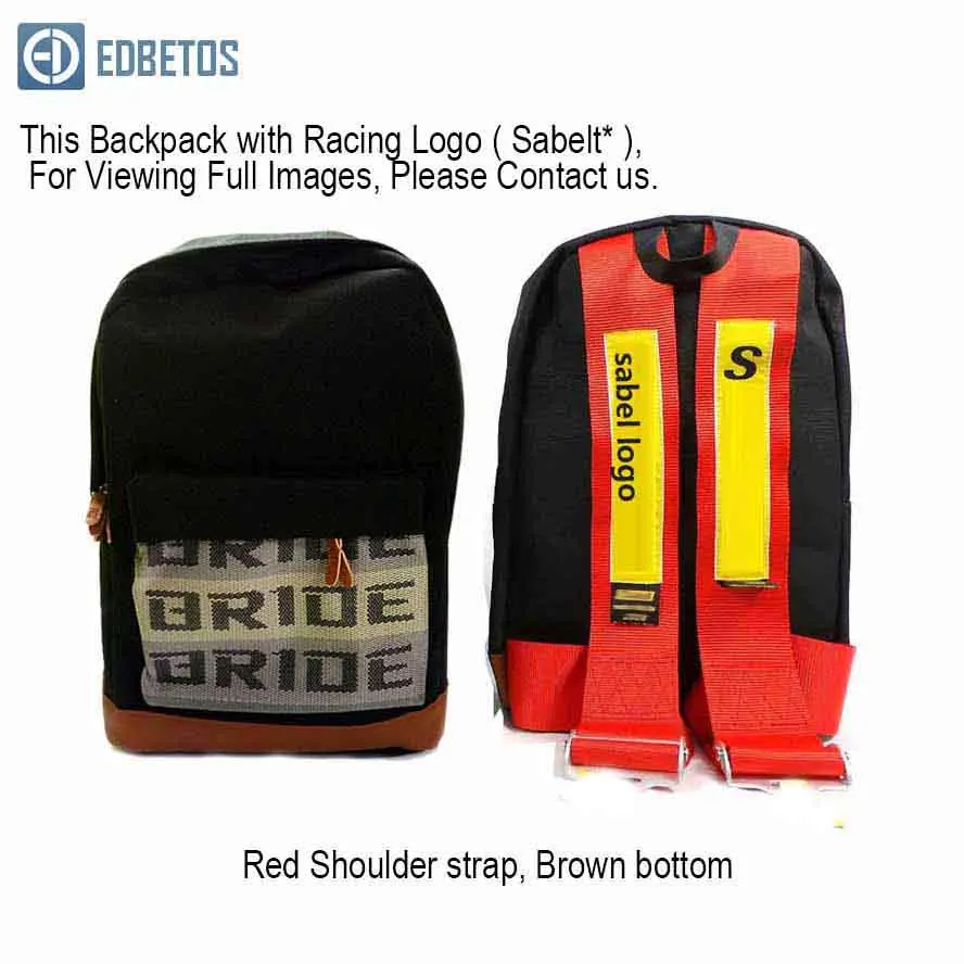 Bride Racing Backpack with SP Racing Harness Shoulder Straps Seat Belt Red 