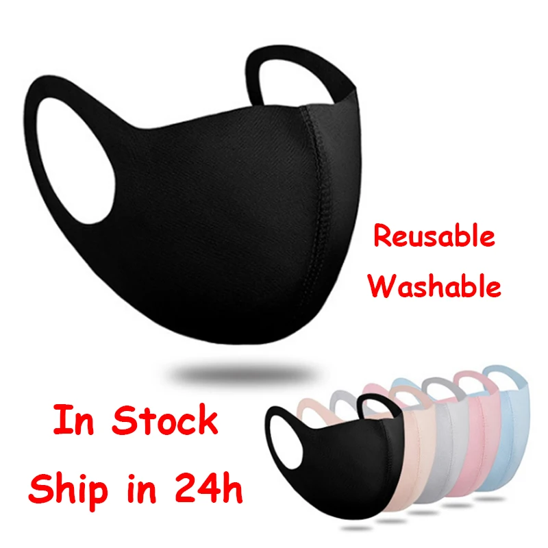 10pcs Black Mouth Mask Reusable Mask Washable face shield Masque Face Mask Cloth