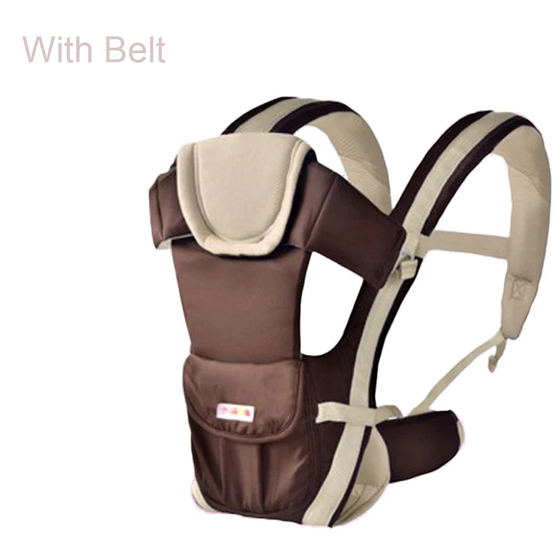 Khaki With Belt Для детей 0-36 месяцев эргономичная переносная люлька для новорожденных младенческой малыш рюкзак с сидением экономии усилий типа «кенгуру» Обёрточная бумага носитель для ребенка для путешествий - Цвет: Khaki With Belt