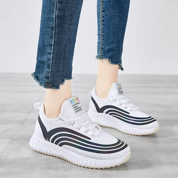

New Wild Trend Knit Women's Shoes Breathable and Comfortable Casual Shoes