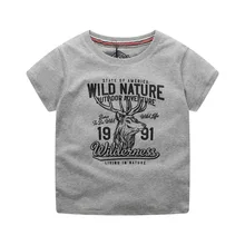 Футболка с короткими рукавами для больших мальчиков; ; летний стиль; детская футболка с длинными рукавами с рисунком оленя