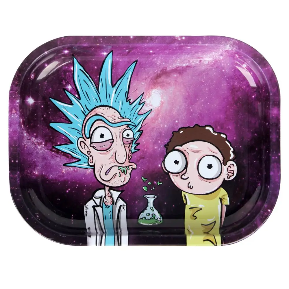 

For Smoke Cigarette Paper Rolling Tray Metal Weed Tray Herb Tobacco Rolling Tray Raw Tinplate Plate Discs demon dropshipping