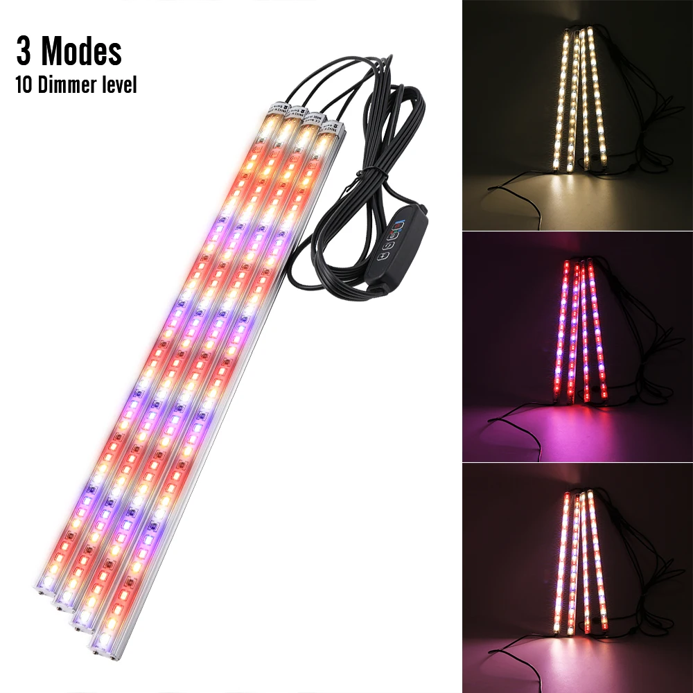 4pcs LED Grow Light Bar LED Strip Plant Lamp For Indoor Greenhouse