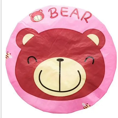 bear Мультяшная шапочка для душа, шапочка для душа с животными, водонепроницаемая детская шапка для путешествий, шапочка для ванны и сауны, шапочка для спа, защитная шапочка для ванной - Цвет: bear