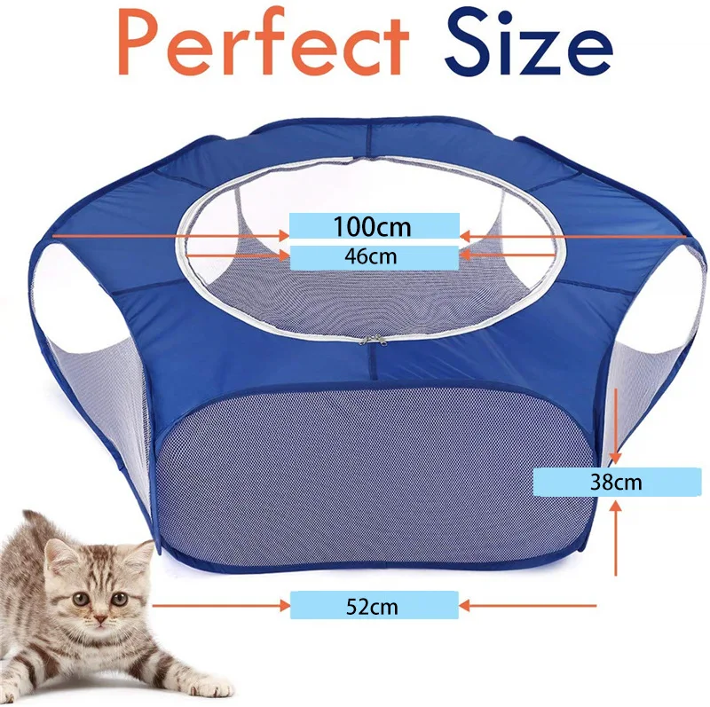 

Outdoor Small Animal Hamsters Cage Tent Foldable Portable Kennel with Zipper Cover Pet Puppy Rabbit Playpen Fence Plastic Indoor