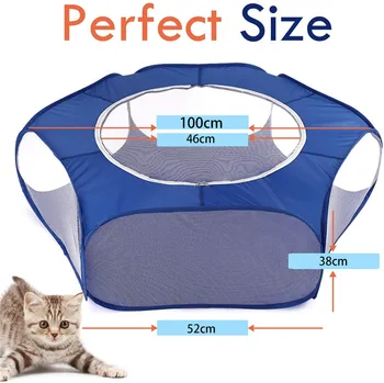 

Outdoor Small Animal Hamsters Cage Tent Foldable Portable Kennel with Zipper Cover Pet Puppy Rabbit Playpen Fence Plastic Indoor