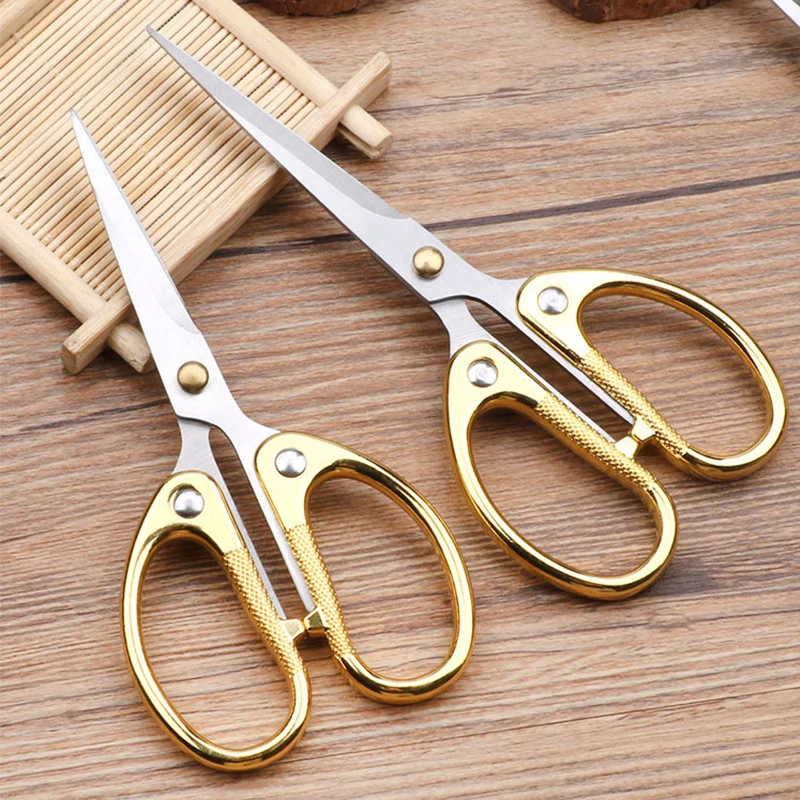 Vintage Gold Silver 11.5-15.5cm Stainless Steel Sewing Scissors for Fabric  Cutting Needlework Tailor Professional Patchwork Tool