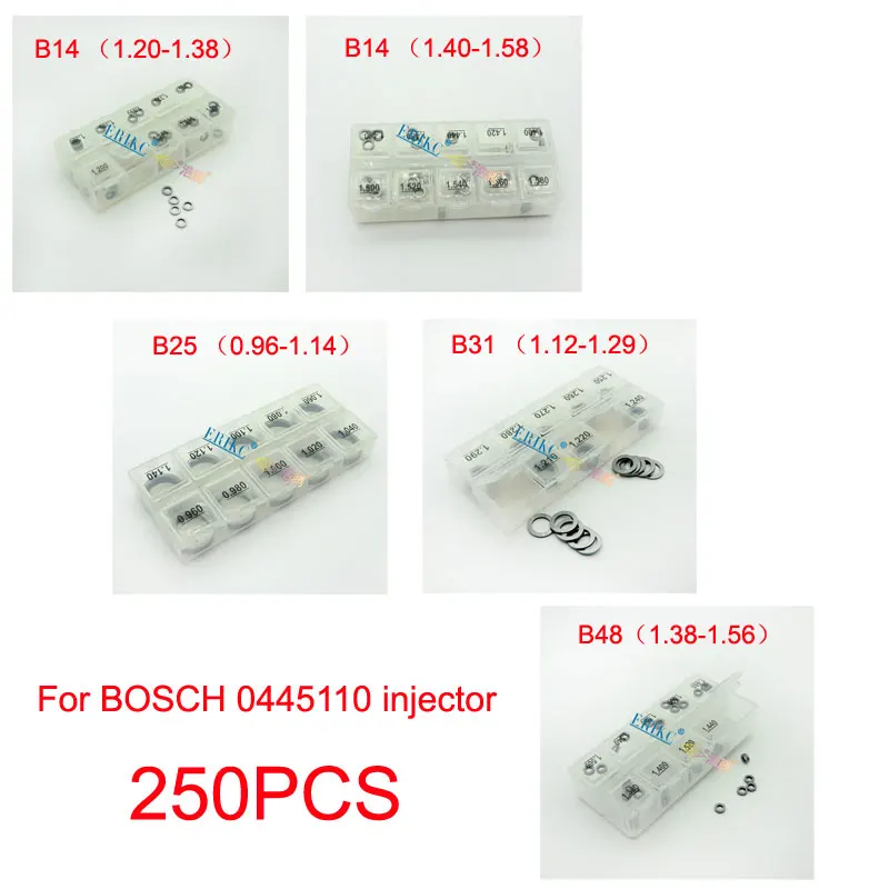 

B14, B25, B31, B48, комплект сопел для ремонта форсунок с общей топливной магистралью, Shim для инжекторов Bosch CRI 0445, 110