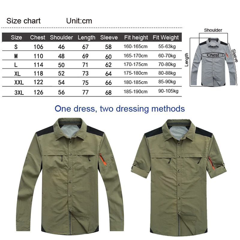 TRVLWEGO Quick Dry Fishing Clothes Suit Summer Sports Outdoor Cycling Clothing Detachable Men Breathable Anti UV Hiking Shirts