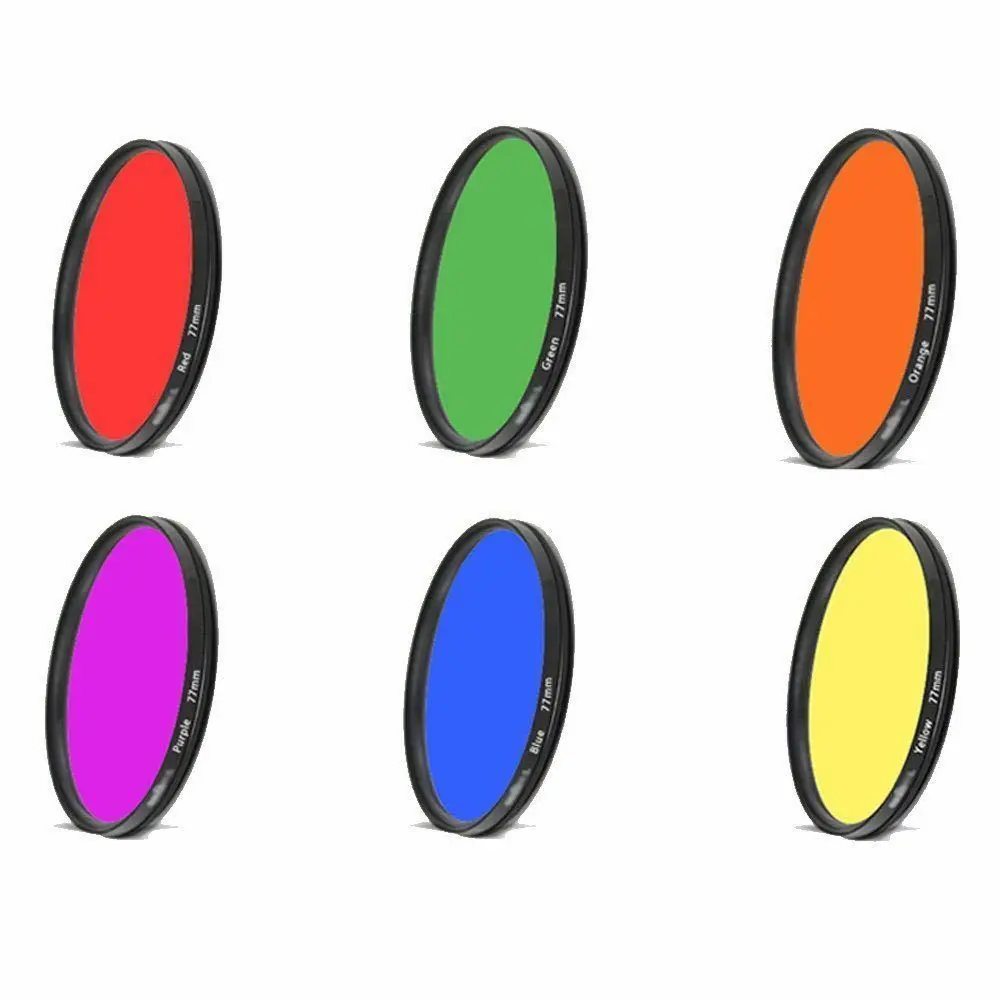 Camera Lens Filter Color Filter Photography Filter 6PCS 30/40.5/43/46/49/52/55/58/62/67/72/77/82mm Full Color Filters Set For Canon Sony Nikon Camera Lens Accessories with Bag