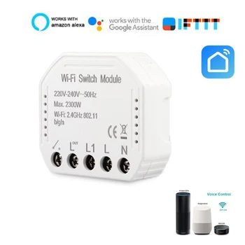 

Wifi Smart Switch module 220-240V 2300W Controller Timer light Switch Voice Control Work With Amazon Alexa Google Smart Life APP