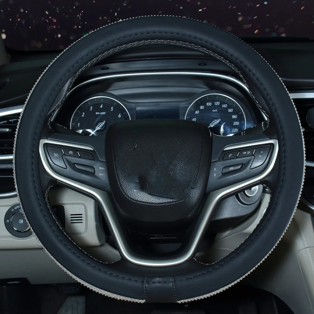 Комплект рулевого колеса, автомобильная ручка, украшение интерьера автомобиля, стразы, покрытие рулевого колеса, средний код