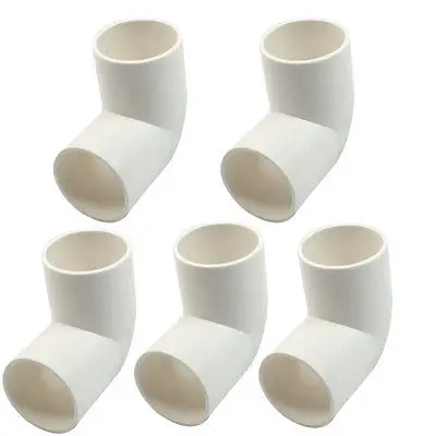 

5 Pcs 32mm Inner Diameter 90 Degree Elbow PVC Pipe Connectors White