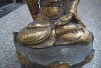 

S0352 23" China bronze gild copper fine dais Buddhism Kwan-yin buddha Sculpture Statue