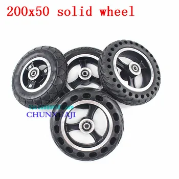 

Solid Tire with alloy rim 200X50 Full Wheels Size 8X2" Tyre for Electric Scooter Wheel Chair Truck Non inflation Trolley Cart