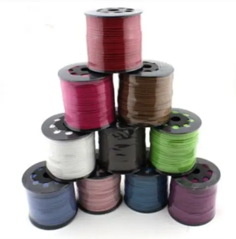 

fdg53t 3mm x1 5mm 100 meter black good Faux Flat Suede velvet Lace Leather Cord Jewelry bracelet necklac Rope crystal