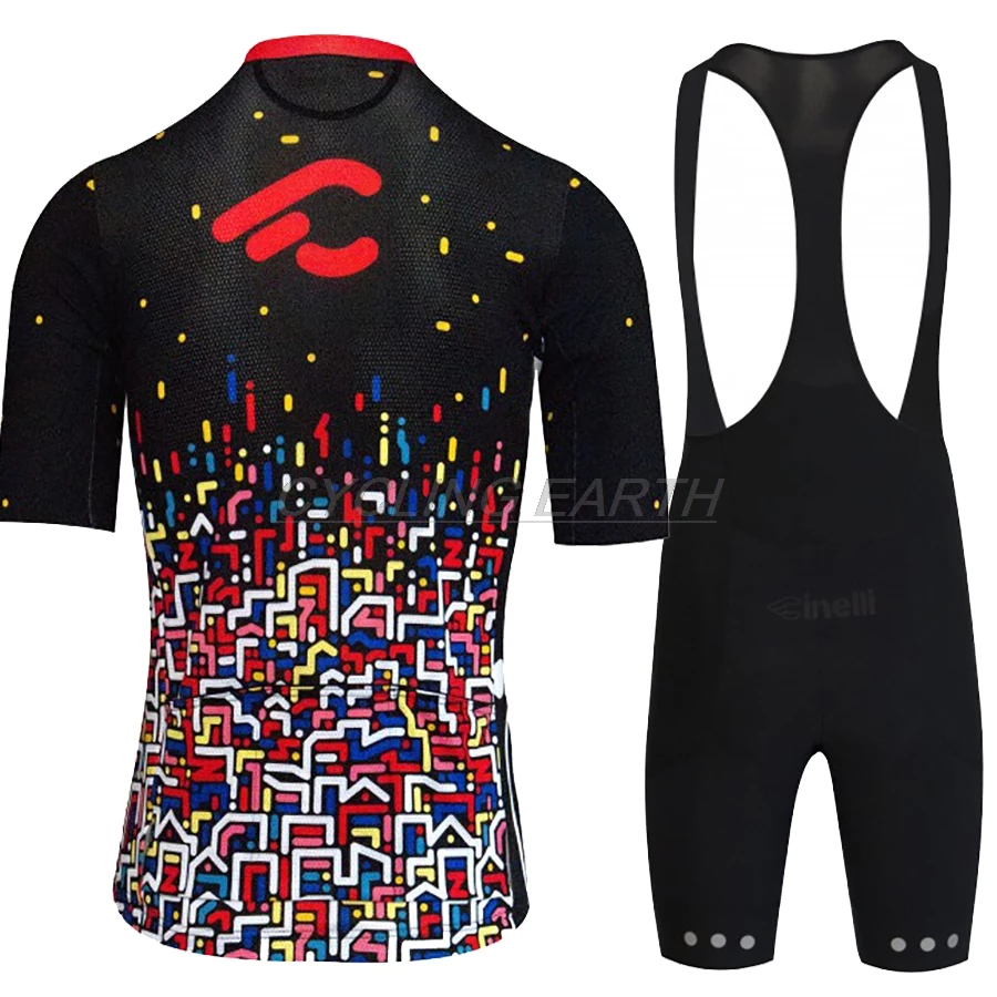 CINELLI велосипедные наборы одежды Летний Быстросохнущий MTB трикотажный комплект для велоспорта с коротким рукавом Профессиональная Мужская спортивная одежда