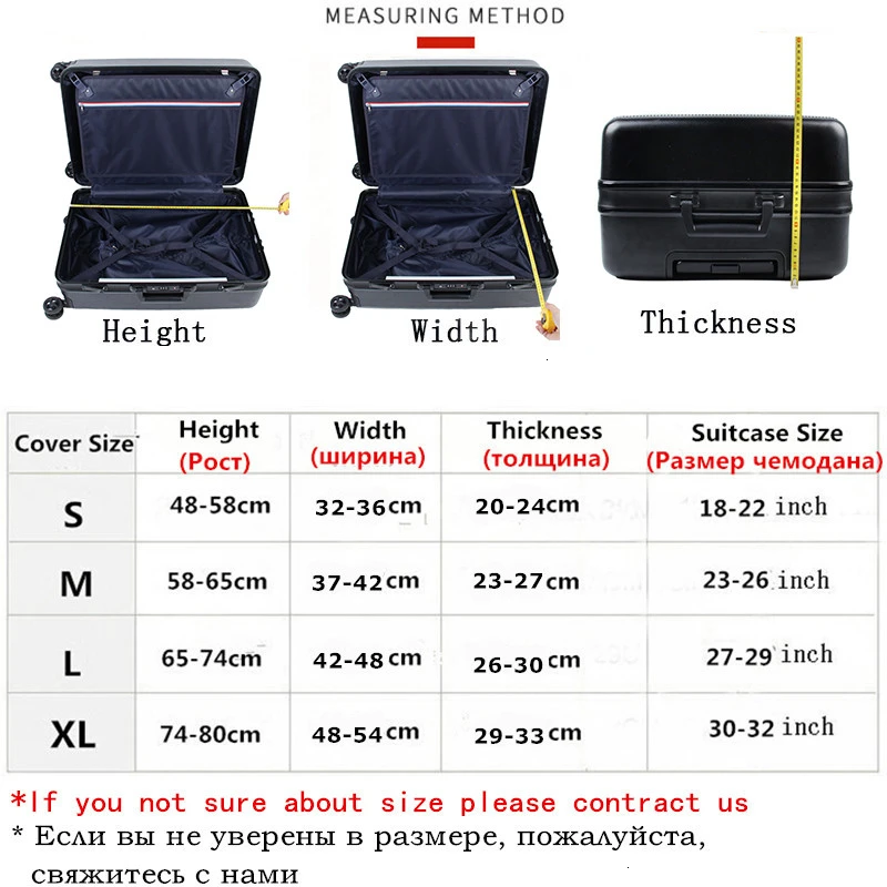JULY'S SONG Thicken Suitcase Cover For 18-32Inch Suitcase Luggage Protective Cover Travel Trolley Elastic Luggage Cover
