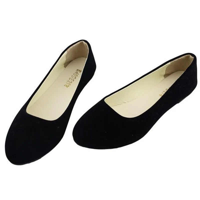 2021 Fashion Women Shoes Woman Flats High Quality Slip-On Shoes Pointed Toe Rubber Women Flat Shoes Ballet Plus Size