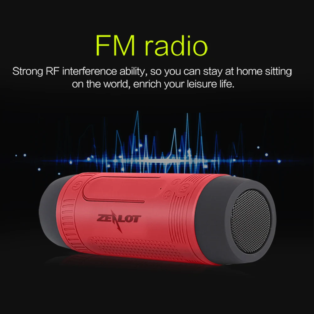 Bluetooth Колонка Zealot S1 с fm радио и поддержкой TF карты|speaker power bank|zealot s1 bluetooth speakerzealot |