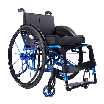 High Quality and Strength Aluminum Alloy Portable Folding Sports Wheelchair for the Elderly Disabled Light Chair