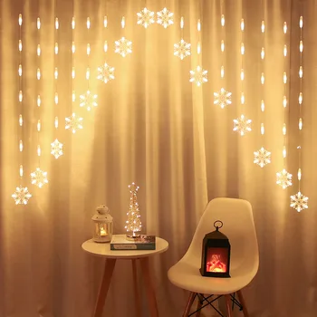 Kerst Fairy Lights Festoen Led String Lights Snowflake Garland Op Het Raam Kerstverlichting Indoor Kerst Decoratie