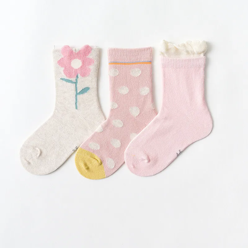 3pcs/lot Fashion Tube Socks Baby Children Super Fashion Cotton Tube Socks Dinosaur Flower Socks Baby Boy Girl All Accessories - Цвет: as picture