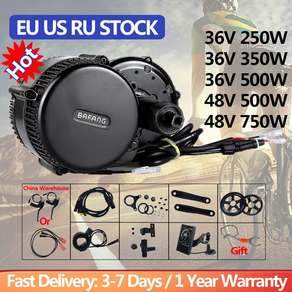 US $375.88 Bafang Brushless Motor 1000w 750w 500w 350w 250w BBS01BBS02B BBSHD Electric Bicycle Motor Mid Drive Engine Ebike Conversion Kit