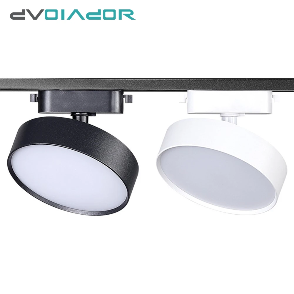 2 Wires LED Track Light AC110V 220V 18W 12W 9W 7W Black Aluminum Track