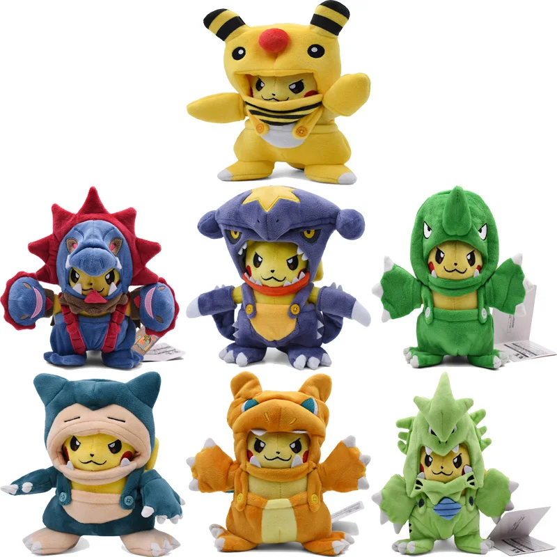 20-23 см Peluche Пикачу Косплэй Tyranitar Hydreigon Чаризард Snorlax Ampharos Garchomp Мягкие плюшевые