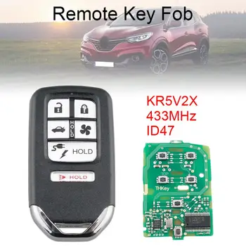 

433Mhz FSK 6 Buttons Universal Smart Keyless Car Remote Fob with ID47 Chip KR5V2X Fit for Honda Clarity 2018