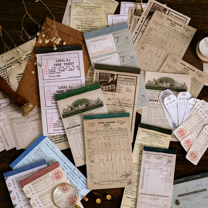 30sheets/lot Retro ticket Coupon List notes Material Paper Junk 