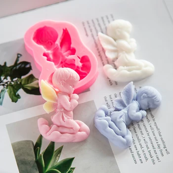 

3D Religious Angel Boy Shape Sugarcraft cake Silicone Fondant Mold Candle Clay Silicone Cake Pastry Making Soap Molds