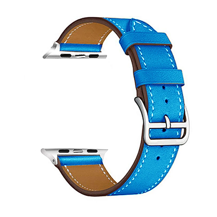 Eastar Высокое качество кожаный ремешок для наручных часов Apple Watch, версии Series4 3, 2, 1, спортивный браслет, 42 мм, 38 мм, ремешок для наручных часов iwatch, 5 полос 40 мм 44 мм - Цвет ремешка: Blue
